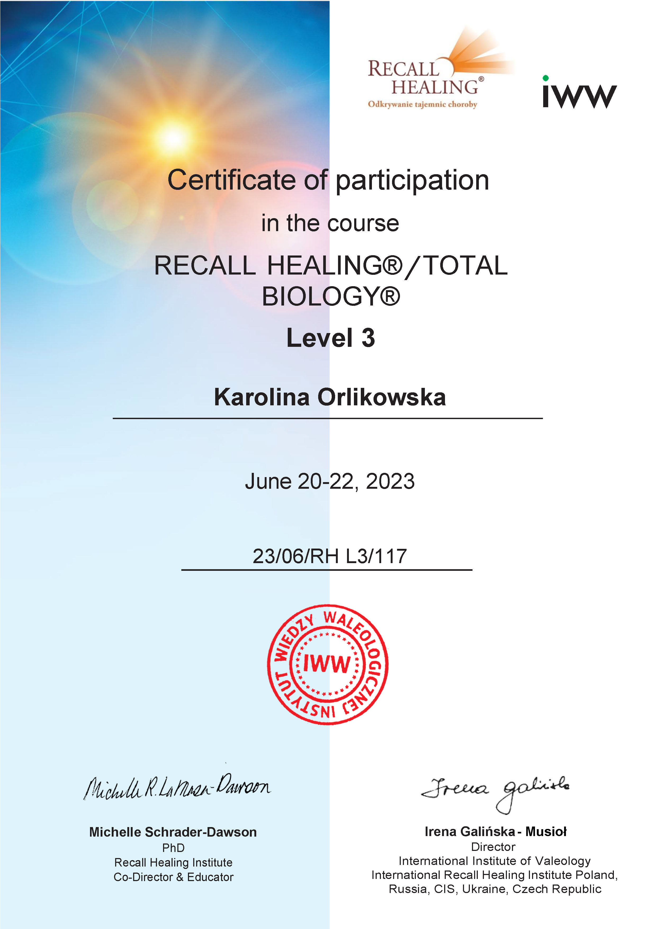 Recall Healing Level 3